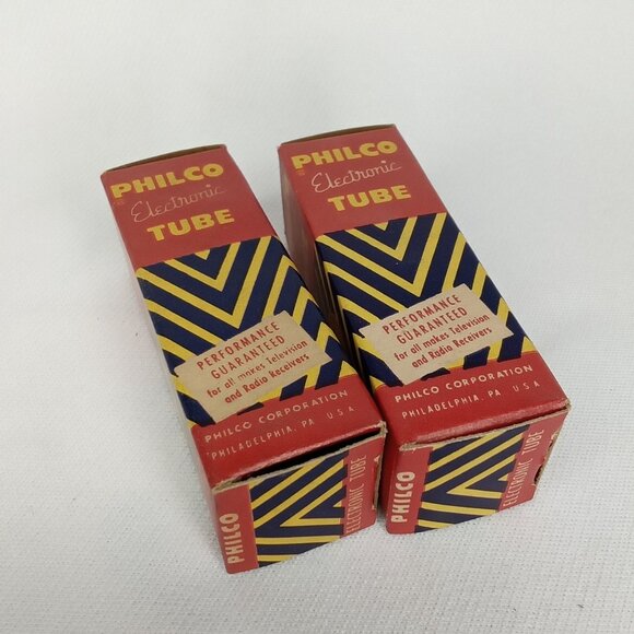 Mid Century Electronic Tube With Box Set Of 2 Philco Model 8EB8 NOS NIB 1950s - Picture 8 of 9